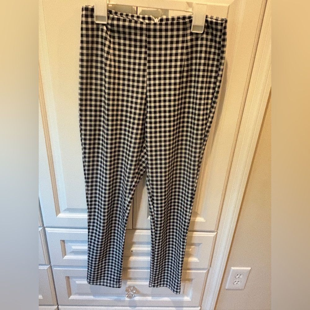 Princess Polly Black White Gingham Ankle Pants Size US 4 High Rise Cigarette